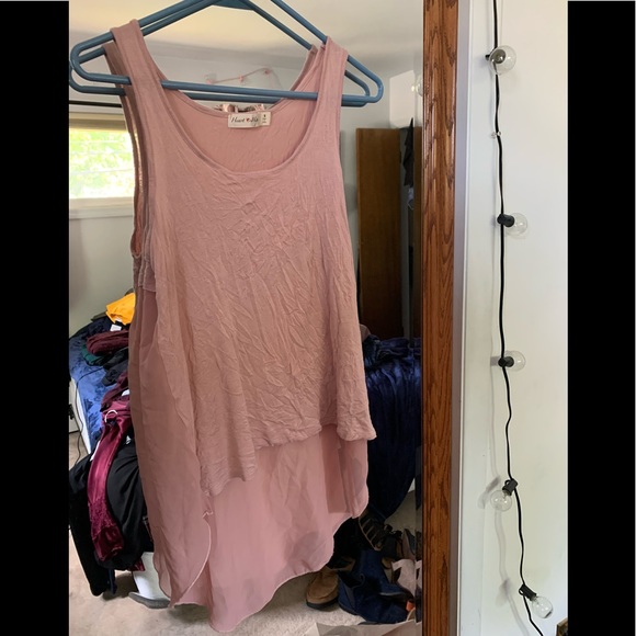 Hi-low pink chiffon tank - Picture 2 of 3